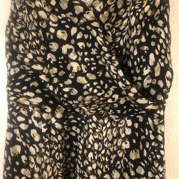 Sage Sample Spaghetti Strap printed black with metallic jumpsuit size S - Picture 5 of 11